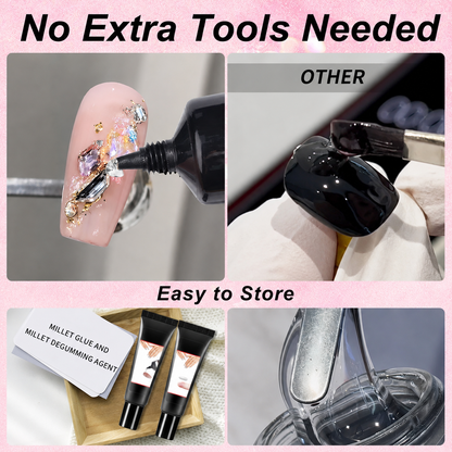 🔥LAST DAY 49% OFF🔥💅Quick‑Dry Semi‑Solid Nail Glue Kit – No UV Lamp Needed✨