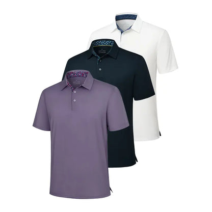 🔥👕3-Pack Men's Breathable Quick-Drying Polo Shirts❄️Stay Cool❄️