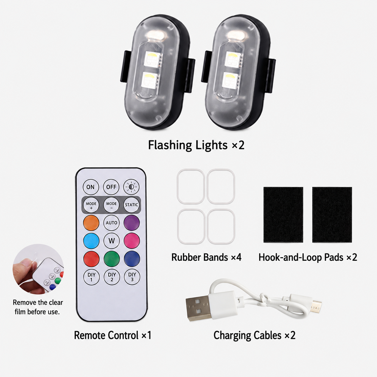 🔥LAST DAY 49% OFF🔥🚦RGB LED Strobe Light - Wireless Remote Control for Bikes & Cars🎛️