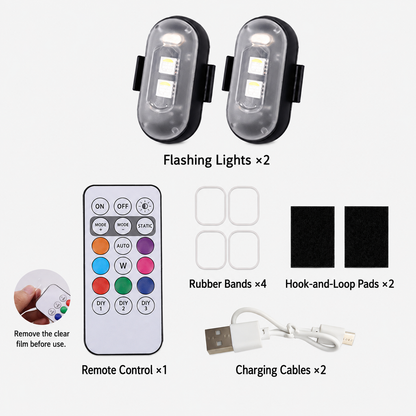 🔥LAST DAY 49% OFF🔥🚦RGB LED Strobe Light - Wireless Remote Control for Bikes & Cars🎛️
