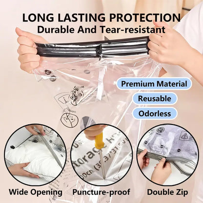 🔥49％ OFF-Cordless Travel Vacuum Bag Set with Rechargeable Air Pump -  Airtight Resealing Sealed Organizers for Luggage, Vacuum Bags For Travel