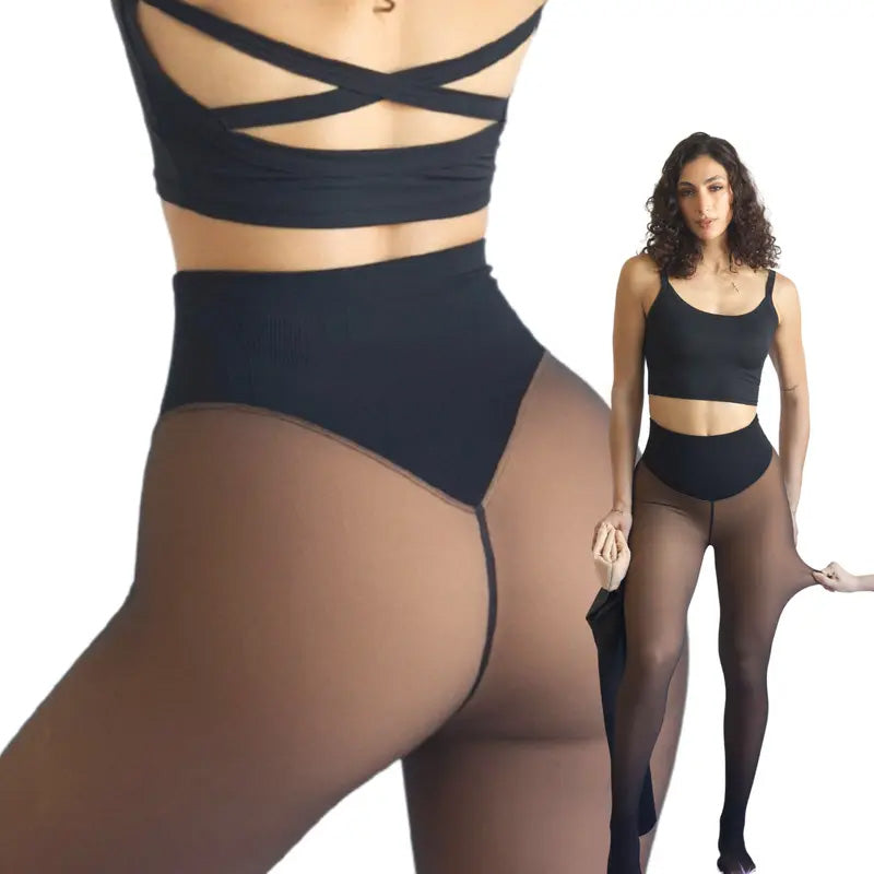 💕49％OFF🔥Fleece Lined Tights | Thermal Sheer Tights High Waist Tummy Control Winter Tights
