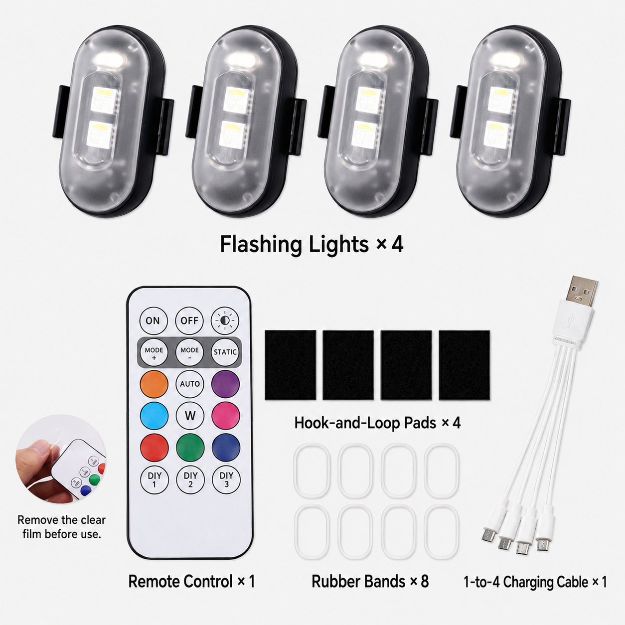 🔥LAST DAY 49% OFF🔥🚦RGB LED Strobe Light - Wireless Remote Control for Bikes & Cars🎛️