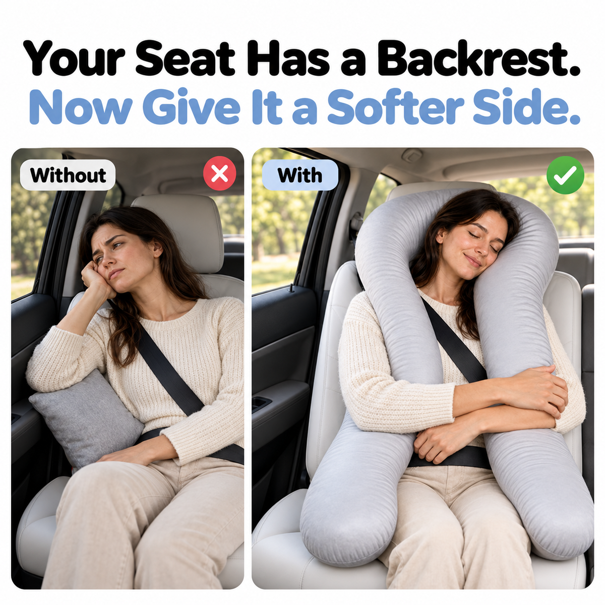 🚗 Your Coziest Co-Pilot — U-Shaped Passenger Travel Pillow
