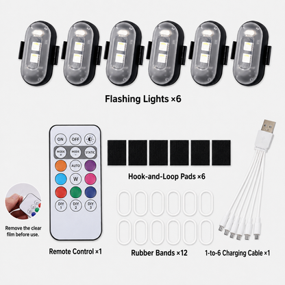 🔥LAST DAY 49% OFF🔥🚦RGB LED Strobe Light - Wireless Remote Control for Bikes & Cars🎛️