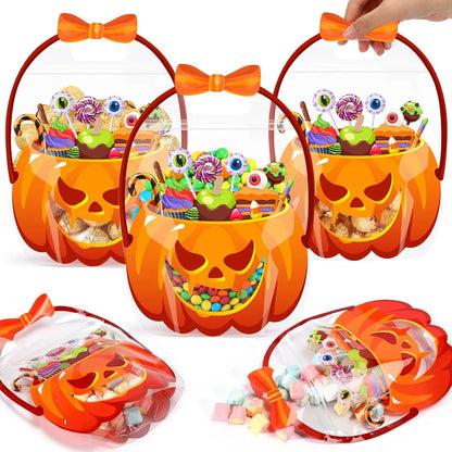 🔥Limited Time 49% OFF - Halloween Favor Bags Transparent Pumpkin Sealed Pouches🍬