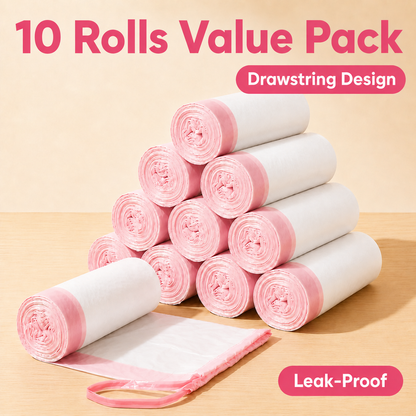 🔥LAST DAY 49% OFF🔥🗑️Drawstring Trash Bags 45×50cm ✨Heavy‑Duty Leak Proof Garbage Bags 75/150‑Count