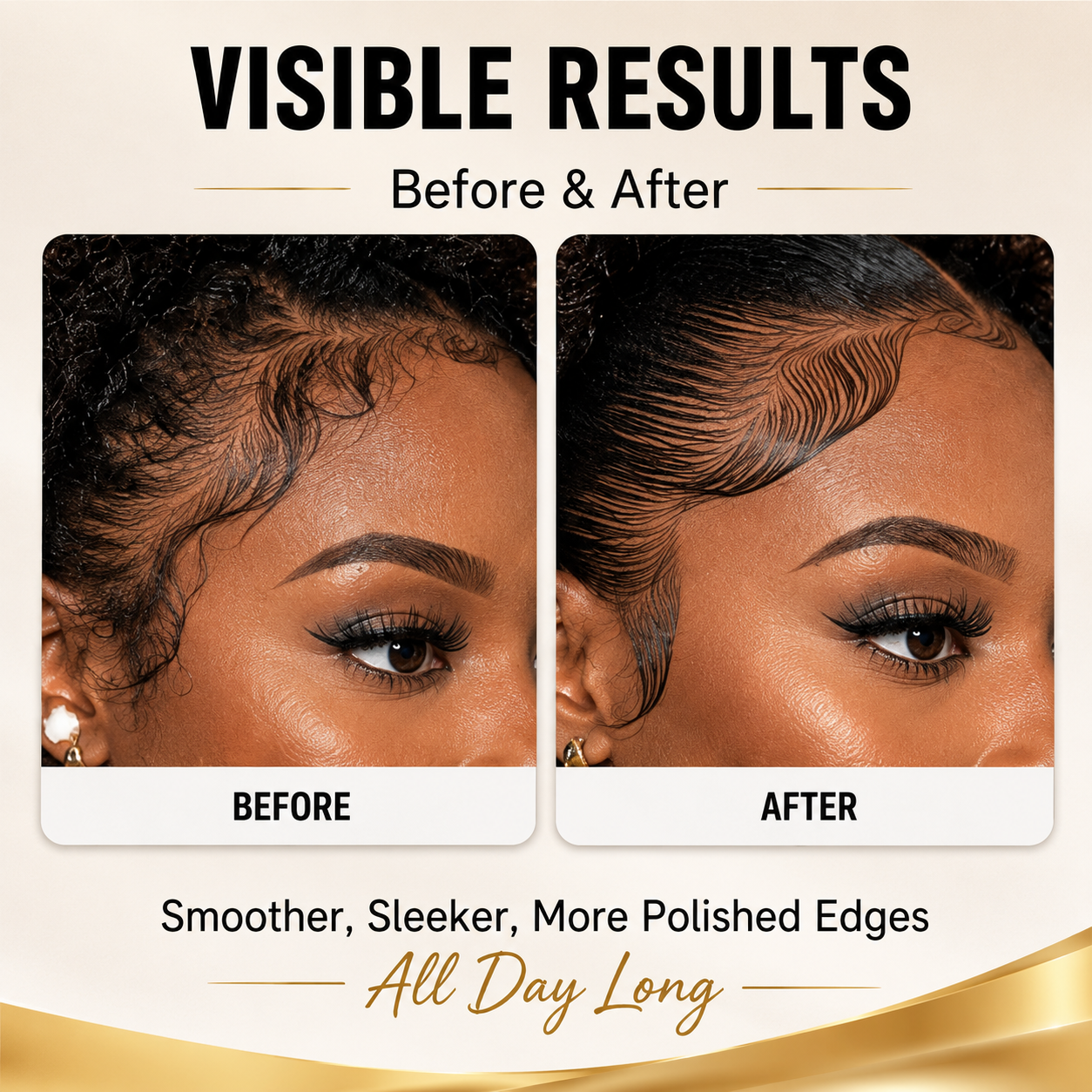 🔥LAST DAY 49% OFF🔥💆‍♀️✨ Large Size Strong Hold Edge Control Gel, No Flake Edge Tamer for Thick Edges & 4C Hair