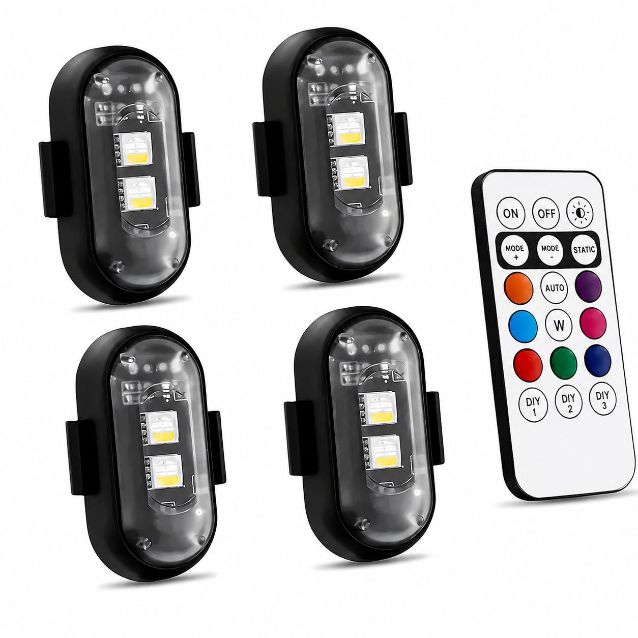 🔥LAST DAY 49% OFF🔥🚦RGB LED Strobe Light - Wireless Remote Control for Bikes & Cars🎛️