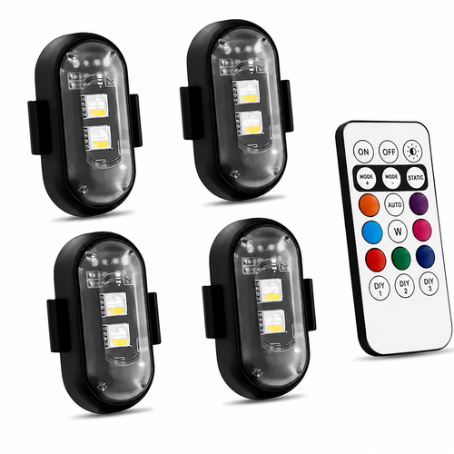 🔥LAST DAY 49% OFF🔥🚦RGB LED Strobe Light - Wireless Remote Control for Bikes & Cars🎛️