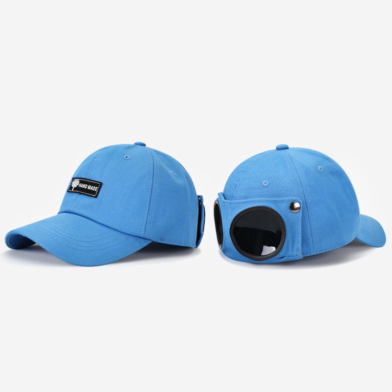 🔥LAST DAY 49% OFF🔥🧢Vintage Pilot Baseball Cap with Flip‑Up Goggles, 🛩️Sun Protection Fitted Hat for Men