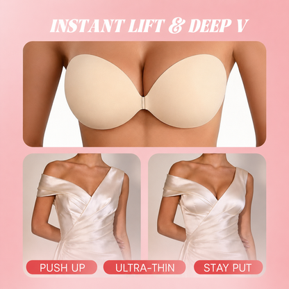 Adhesive Bra Backless Strapless Reusable Sticky Invisible Push Up Bra For Women