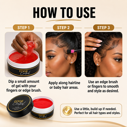 🔥LAST DAY 49% OFF🔥💆‍♀️✨ Large Size Strong Hold Edge Control Gel, No Flake Edge Tamer for Thick Edges & 4C Hair