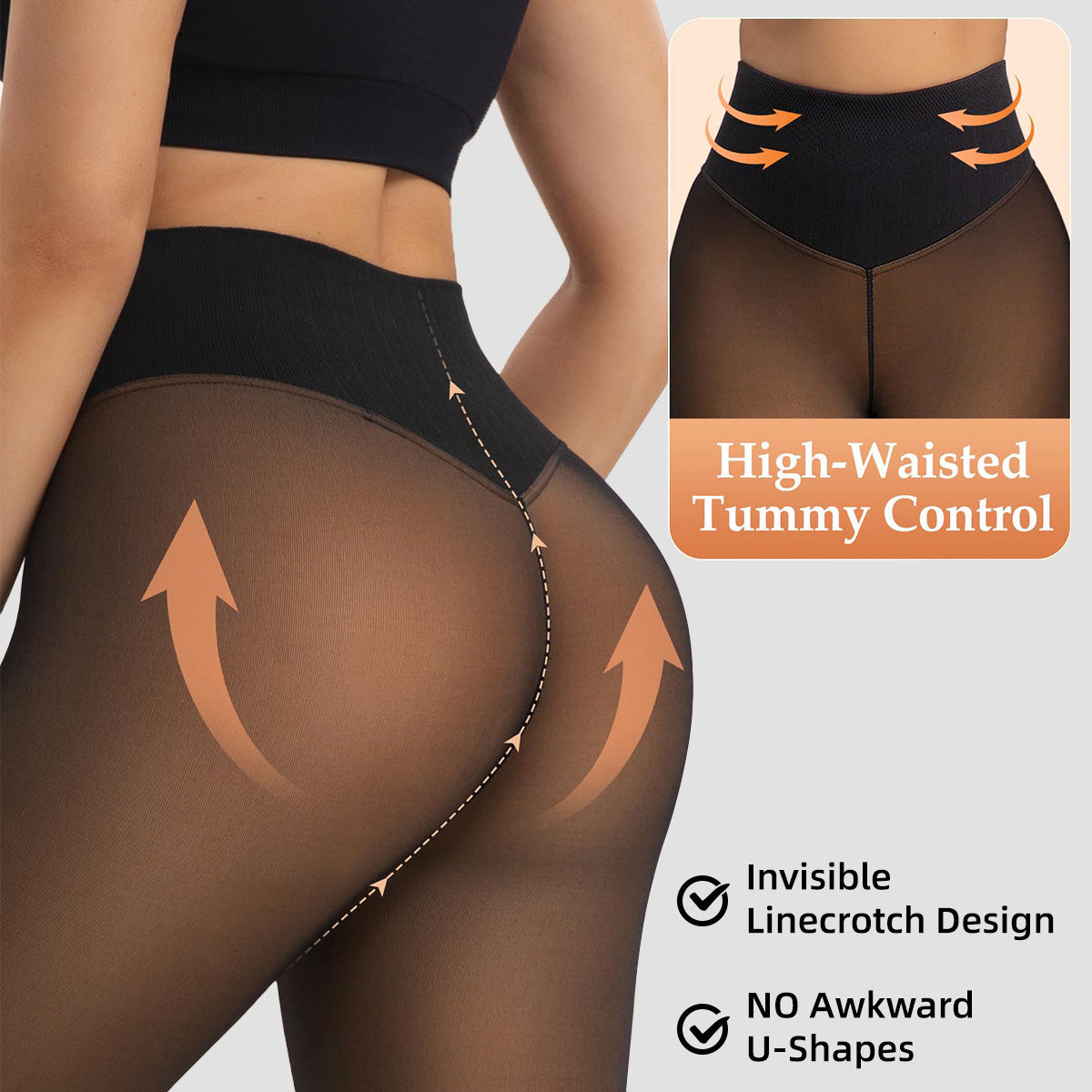 💕49％OFF🔥Fleece Lined Tights | Thermal Sheer Tights High Waist Tummy Control Winter Tights