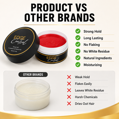 🔥LAST DAY 49% OFF🔥💆‍♀️✨ Large Size Strong Hold Edge Control Gel, No Flake Edge Tamer for Thick Edges & 4C Hair