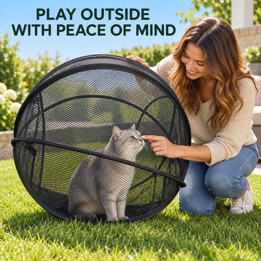 🐱 Pop Up Cat Playpen – Portable Outdoor Cat Enclosure with Breathable Mesh