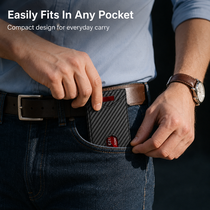 💼Men's Slim RFID Blocking Pop-up Card Wallet | One-Touch Card Ejection, Secure Storage