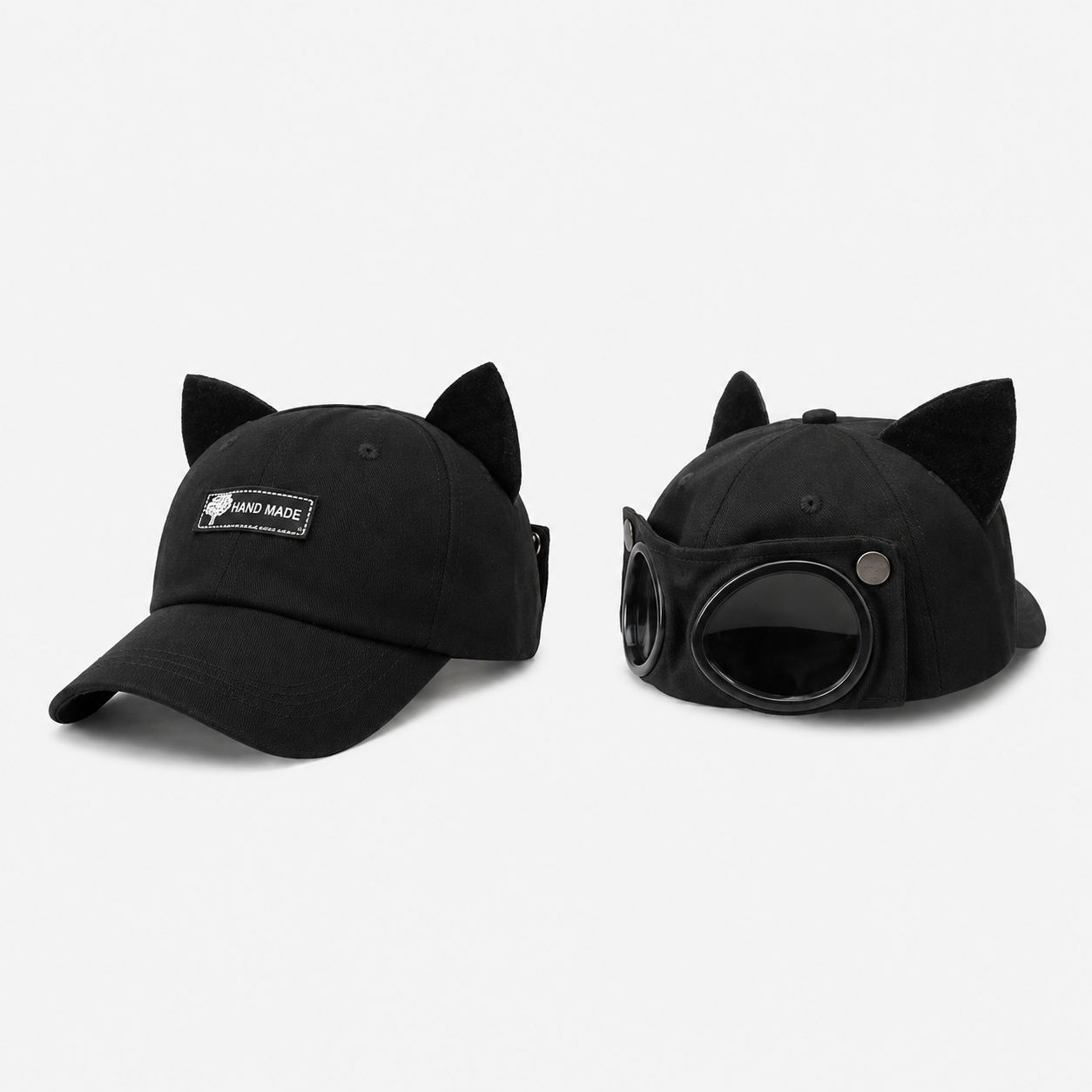 🔥LAST DAY 49% OFF🔥🧢Vintage Pilot Baseball Cap with Flip‑Up Goggles, 🛩️Sun Protection Fitted Hat for Men