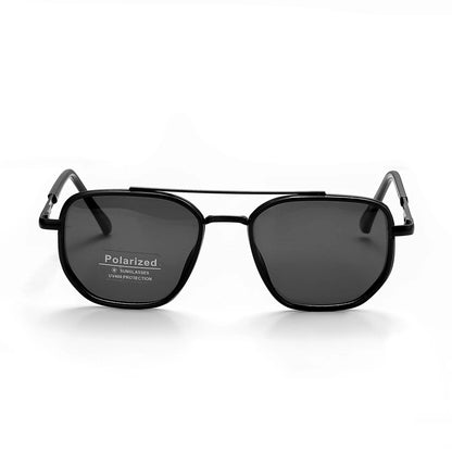 Geometric Double Bridge Polarized Sunglasses 🕶️ UV400 Full Rim Alloy Frame Shades
