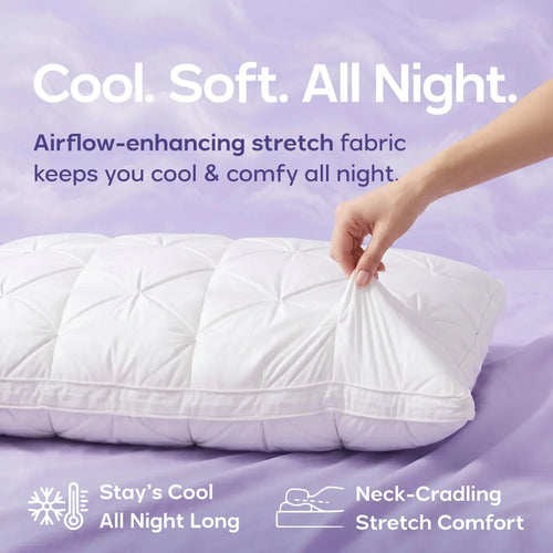 ☁️Dual Layer Cooling Fluffy Neck Support Bed Pillow Machine Washable