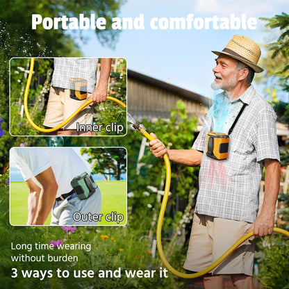 Upgrade Portable Waist Clip Fan - 10 Speeds, Rechargeable