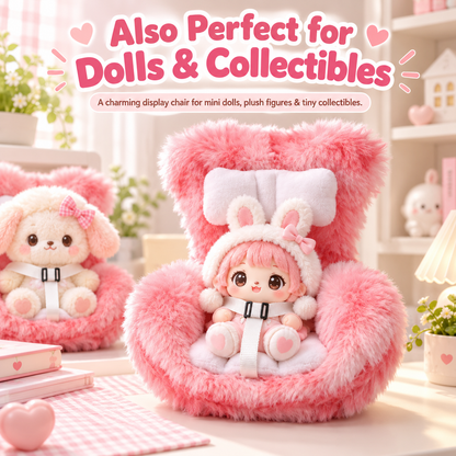 🐹 Mini Hamster Car Seat – Cute Fluffy Car Vent Holder & Doll Display Chair