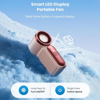 🥳2026 HOT SALE🥳💞50K+ SOLD!💨❄️ ! Turbo Handheld Fan – 16900 RPM, 6 speeds, LED display. 3000mAh battery, 10.7hrs cooling. Pocket‑sized power! 🌬️✨