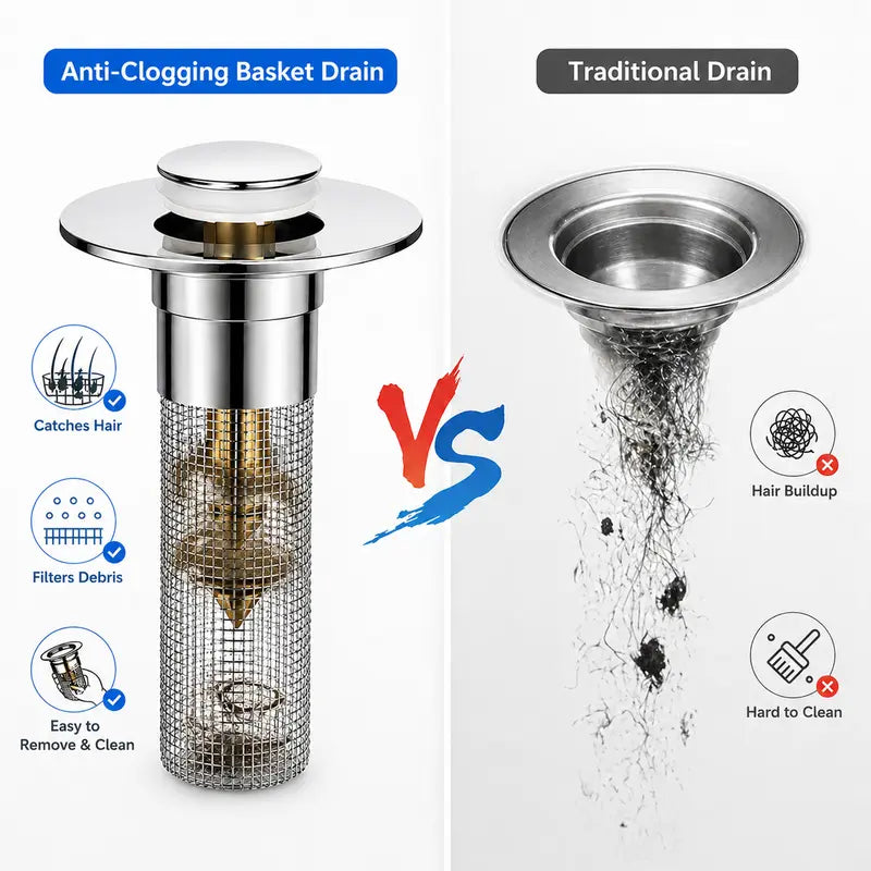 ⚡BUY 1 GET 1 FREE🔥🚿 Pop-Up Sink Drain Stopper,Anti-Clog Leak-Proof Basin Drain Filter