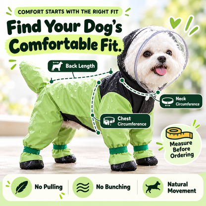 🐶☔ Rainy Day Essential | Waterproof Dog Raincoat with Hood – Lightweight & Comfortable