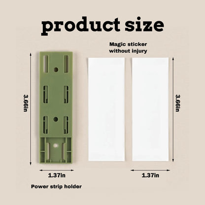 📢LAST DAY 49% OFF🔥 🔌Punch‑Free Power Strip Wall Mount Holder, Self‑Adhesive Socket Bracket