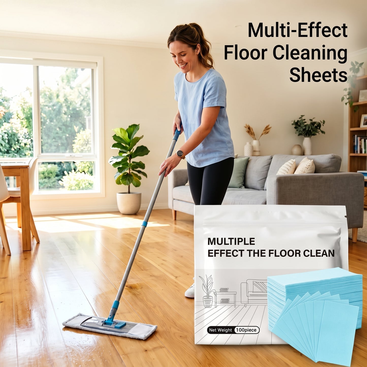 Multi-Surface Floor Cleaning Tablets - 100/200 Pack for Sparkling Floors