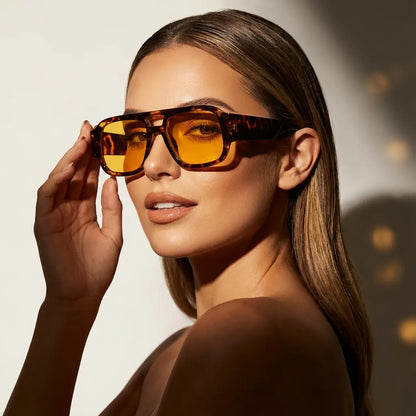 Stylish Aviator Sunglasses for Men and Women , Trendy Rectangle, Fashionable Design, Perfect for Outdoor Activities and Daily Wear