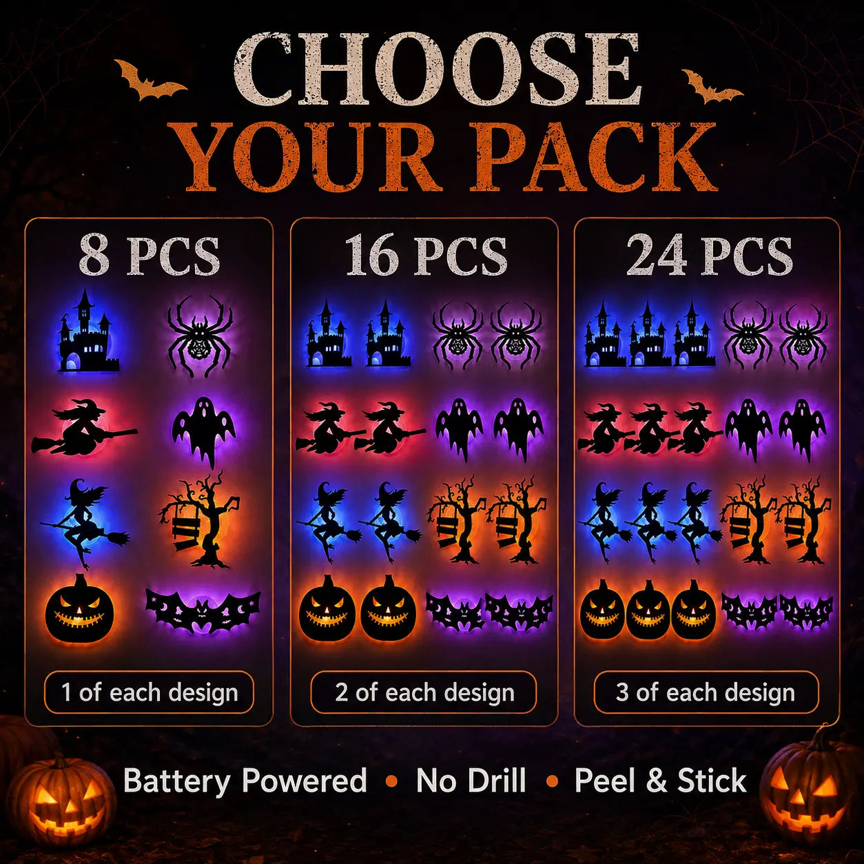 🔥LAST DAY 49% OFF🎃Halloween LED Silhouette Wall Light Stickers