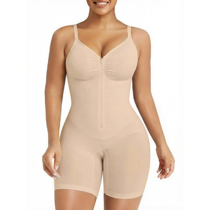 🔥Hot Sales ✨Zip-Up Tummy Control Bodysuit💨Ultra Stretch Breathable Mesh Body Shaper🩱