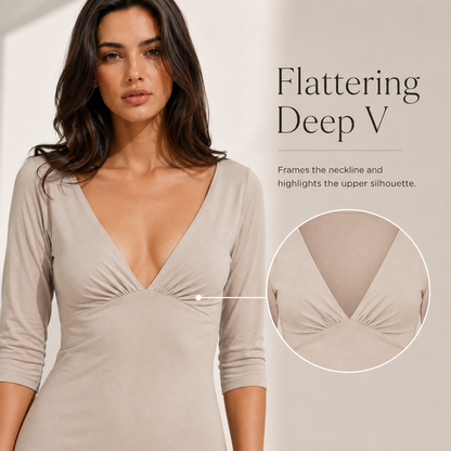 🔥 Limited-Time 49% OFF |💖Women's Deep V Mini Dress | Flattering Fit & Flare