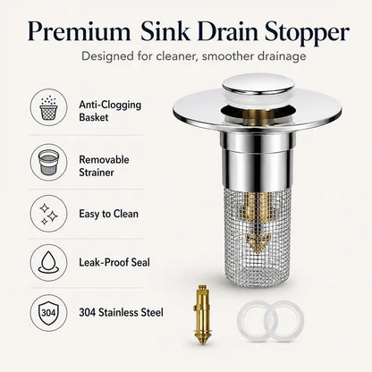 ⚡BUY 1 GET 1 FREE🔥🚿 Pop-Up Sink Drain Stopper,Anti-Clog Leak-Proof Basin Drain Filter