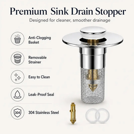 ⚡BUY 1 GET 1 FREE🔥🚿 Pop-Up Sink Drain Stopper,Anti-Clog Leak-Proof Basin Drain Filter