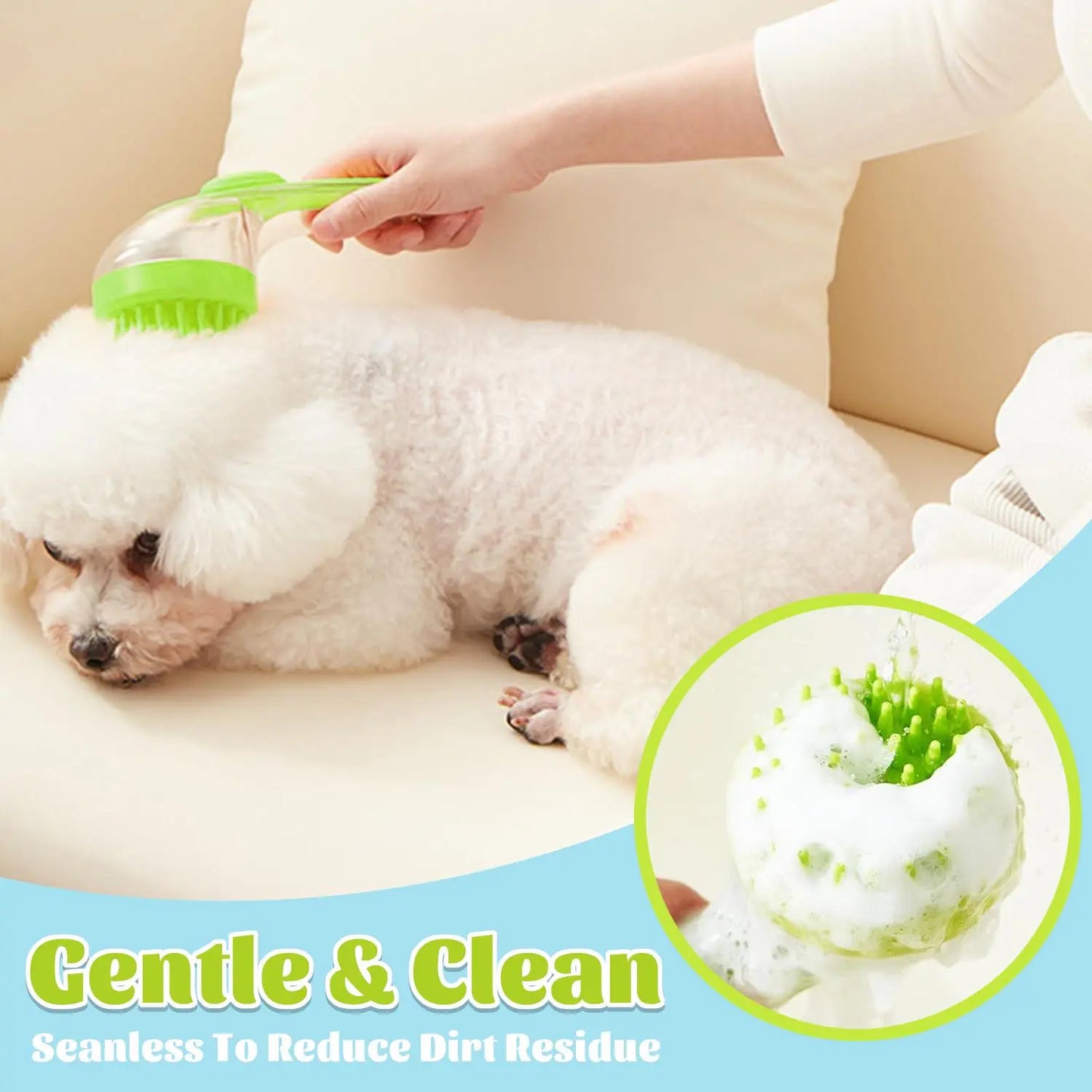 49% OFF -Pet Bath Brush with Shampoo Dispenser for Dogs & Cats