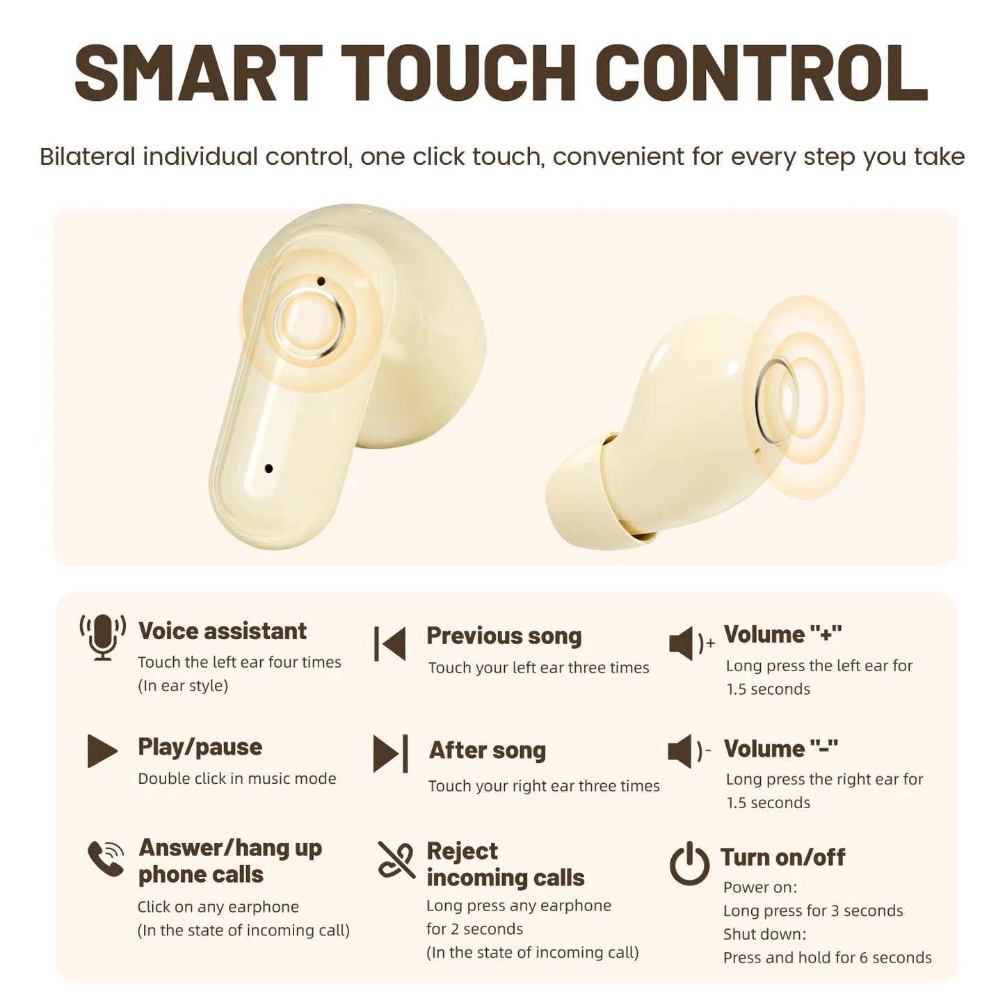 MSHUKCOE Wireless Headphones - Noise Cancelling Bluetooth 5.4