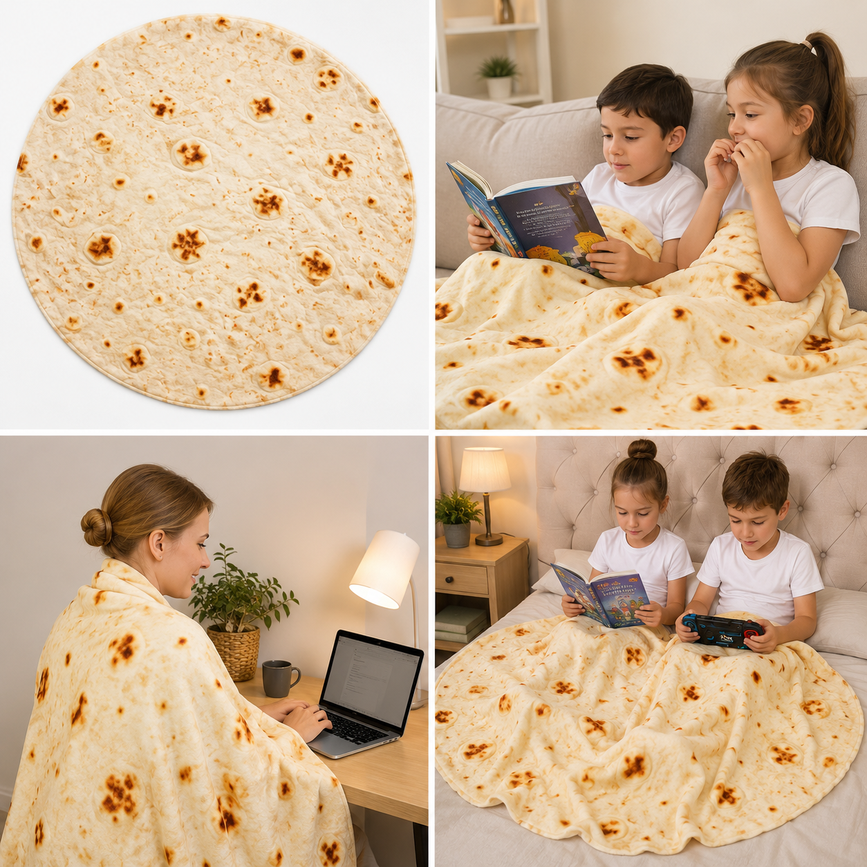🔥 Limited-Time 49% OFF😍🍕 Realistic Food Blanket | Pizza, Donut & Tortilla Cozy Throw 🍩🌯