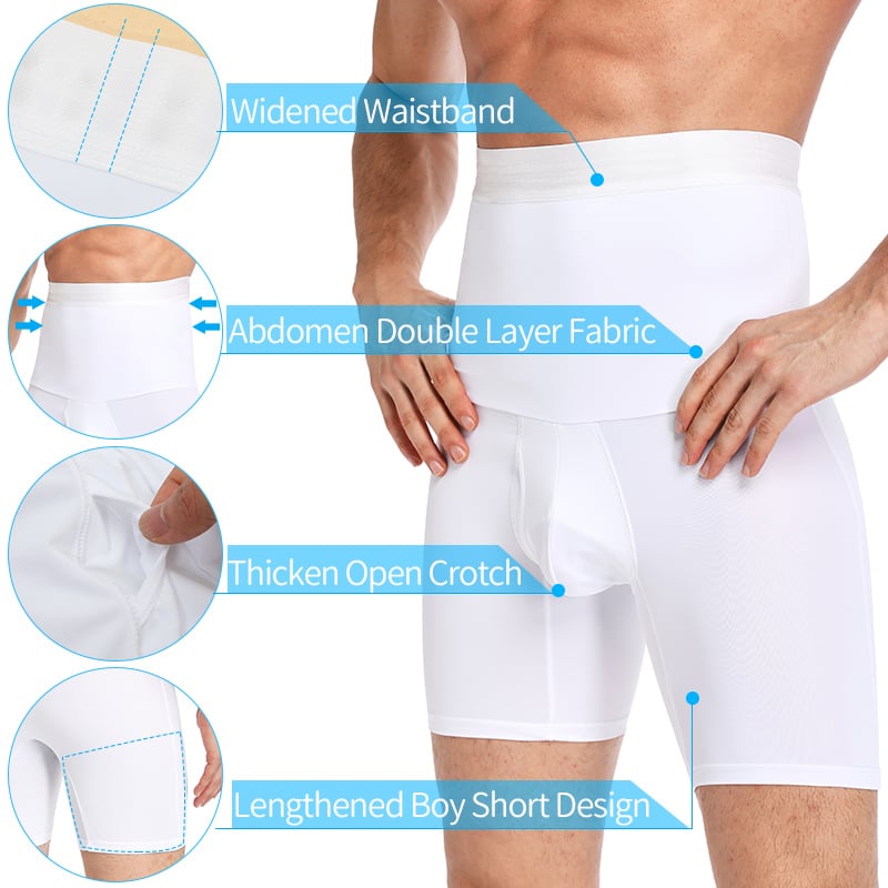 Men's High Waist Shapewear Boxer Briefs