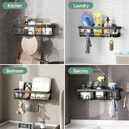 🔥Limited-Time 49% OFF 🗄️ 3/6-Piece Rustproof Shower Caddy Set | Drill-Free Wall Storage