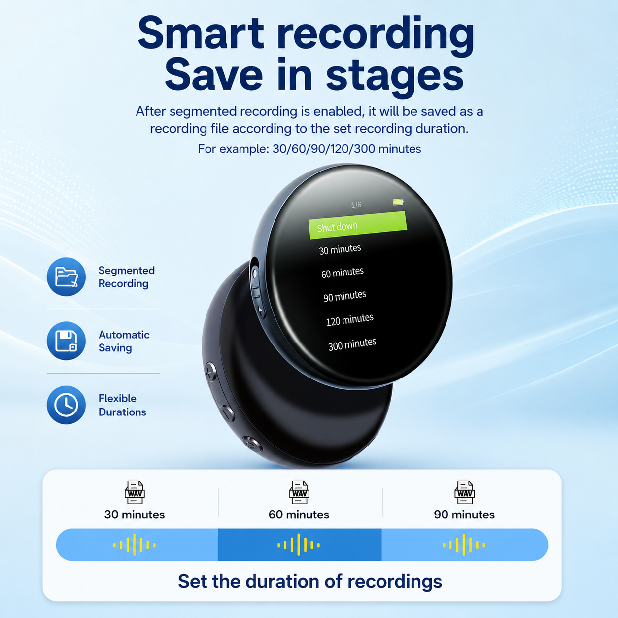 🧲Hands-Free Strong Magnetic Attachable Voice Recorder with HD Noise Reduction🎙️