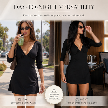 🔥 Limited-Time 49% OFF |💖Women's Deep V Mini Dress | Flattering Fit & Flare