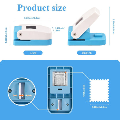 ✂️ Mini Postage Stamp Paper Punch – DIY Scrapbook & Photo Craft Cutter