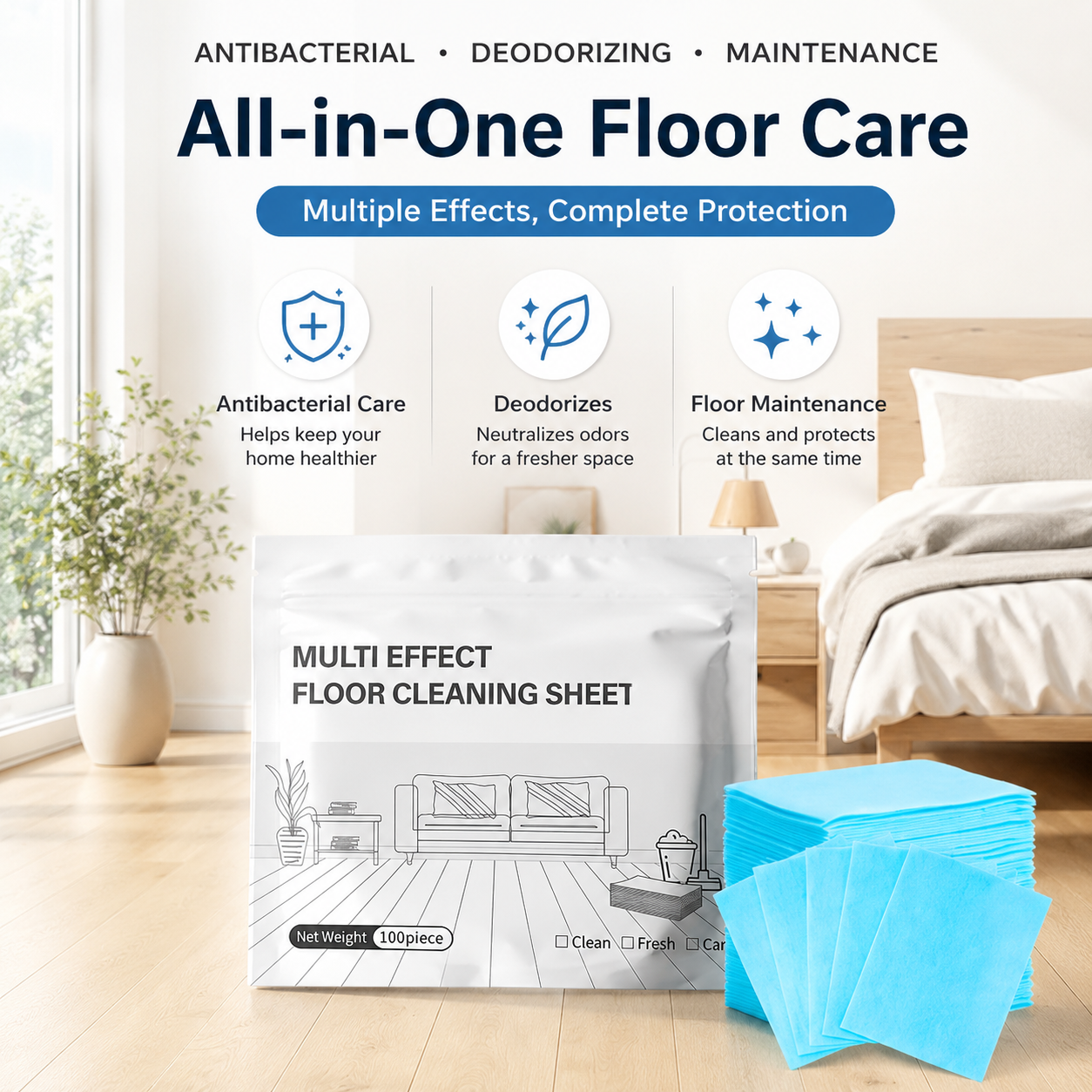 Multi-Surface Floor Cleaning Tablets - 100/200 Pack for Sparkling Floors