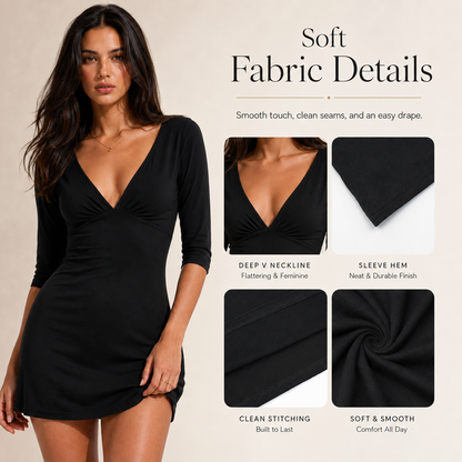 🔥 Limited-Time 49% OFF |💖Women's Deep V Mini Dress | Flattering Fit & Flare