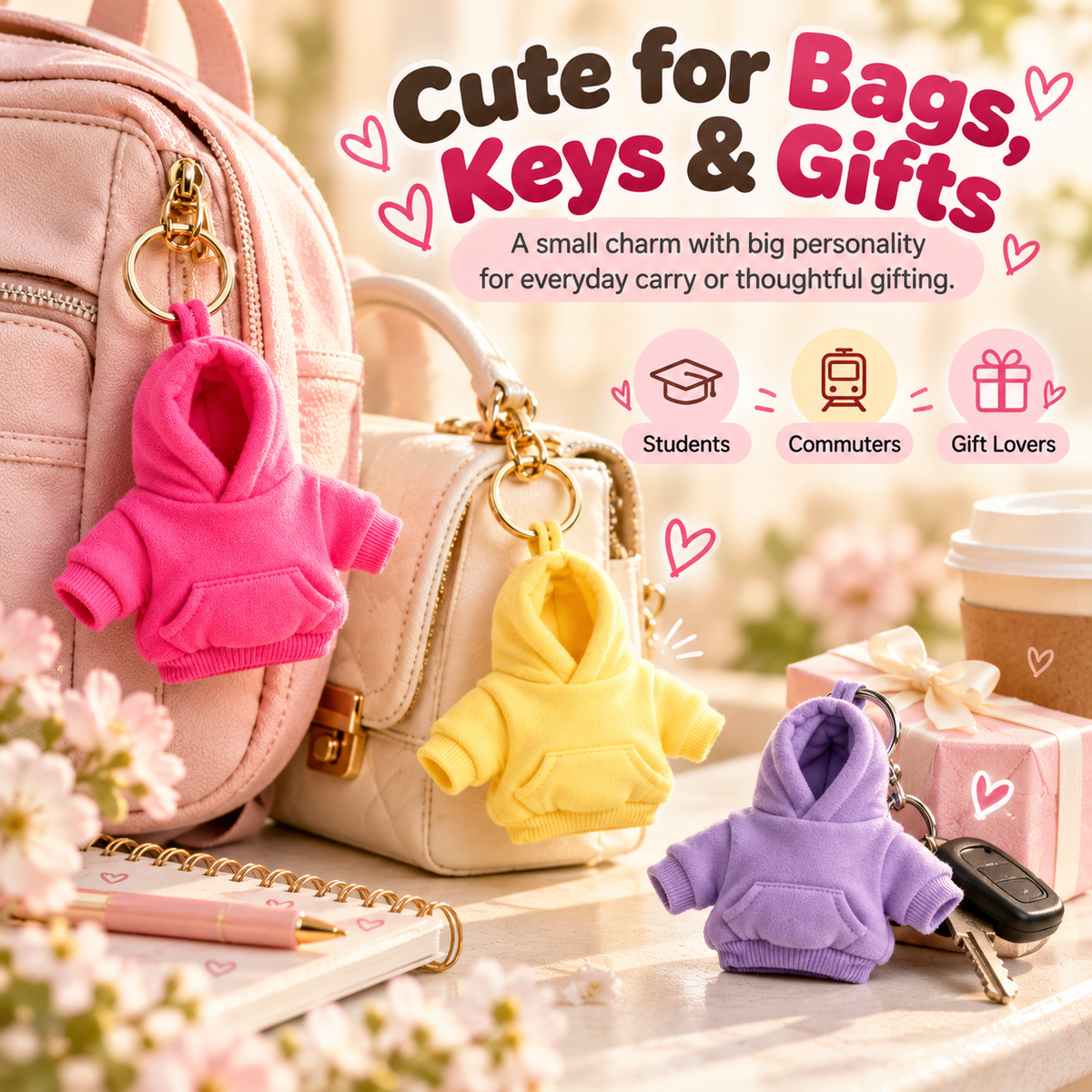 🔥 Limited-Time 49% OFF -👕🔑Mini Hoodie Stress Ball Keychain – Mini Fashion Accessory for Bags & Backpacks✨