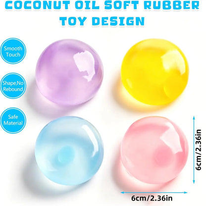 🍬Crystal Clear Jelly Squeeze Ball🥰  Soft Coconut Oil Fidget Toy, Perfect Stress Buster for Boredom & Anxiety