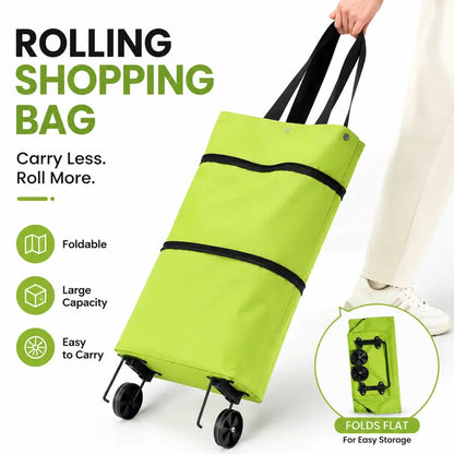 🔥HOT SALE🥳💞50K+ SOLD!💥🛒Foldable Wheeled Shopping Bag, 2-in-1 Grocery Trolley Tote